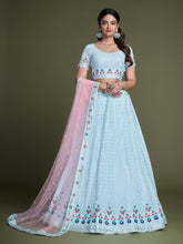 Anmol Sky Heavy Georgette Embroidery with Sequins Work Lehenga